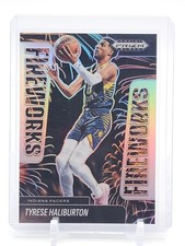 TYRESE HALIBURTON 2024-25 PRIZM BLACK FIREWORKS SILVER #16 INDIANA PACERS Q5722