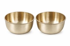 Set of 2 Embossed Brass Bowls (200ml) for Kitchen, Pooja & Gifting
