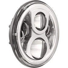 JW Speaker 0554961 7 inch Round LED Headlight with Chrome Inner Bezel