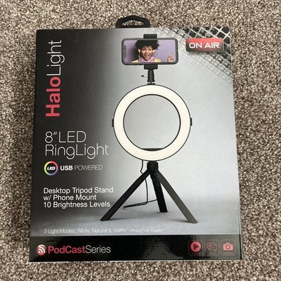 Tzumi ONAIR Portable 8'' Halo/RingLight - Desktop Tripod Stand & USB 