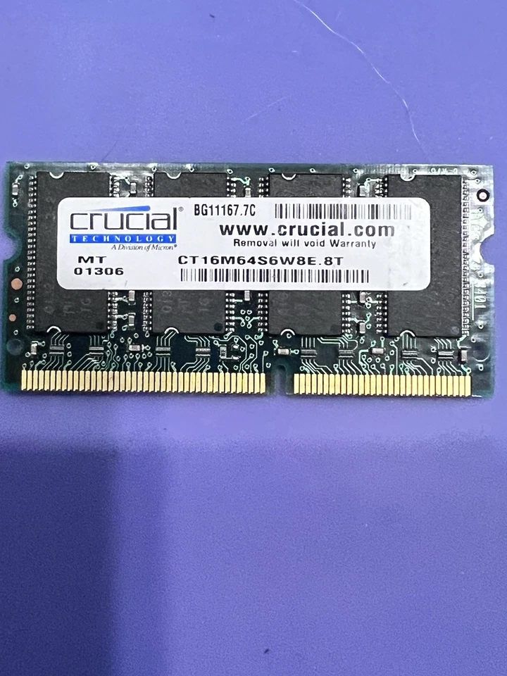 SDRAM SO-DIMM Capacity 128 MB 133 MHz CT16M64S6W8E PC133 - Image 2 of 4