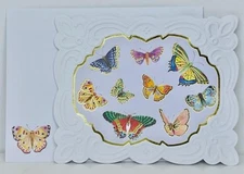 CAROL'S ROSE GARDEN Golden Butterflies Card w/ Envelope CAROL WILSON FINE ARTS