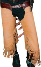 Men Western Cowboy Traditional chap suede Leather vintage fringes - Men's pant