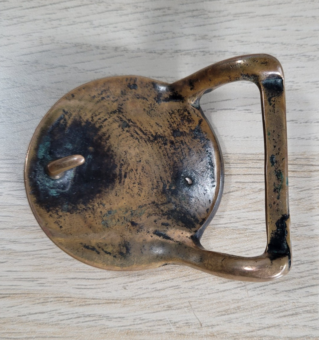 Vtg Tech Ether Guild Solid Brass Belt Buckle Smal… - image 2