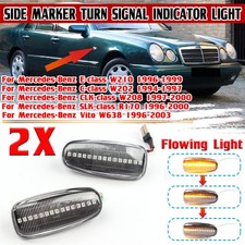 2pcs Clear Dynamic LED Side Mirror Indicator Light For Mercedes W210 W202 Vi