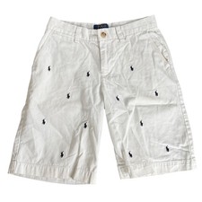 Polo Ralph Lauren Chino Shorts Kids Size14 White Excellent Embroidered Pony Logo