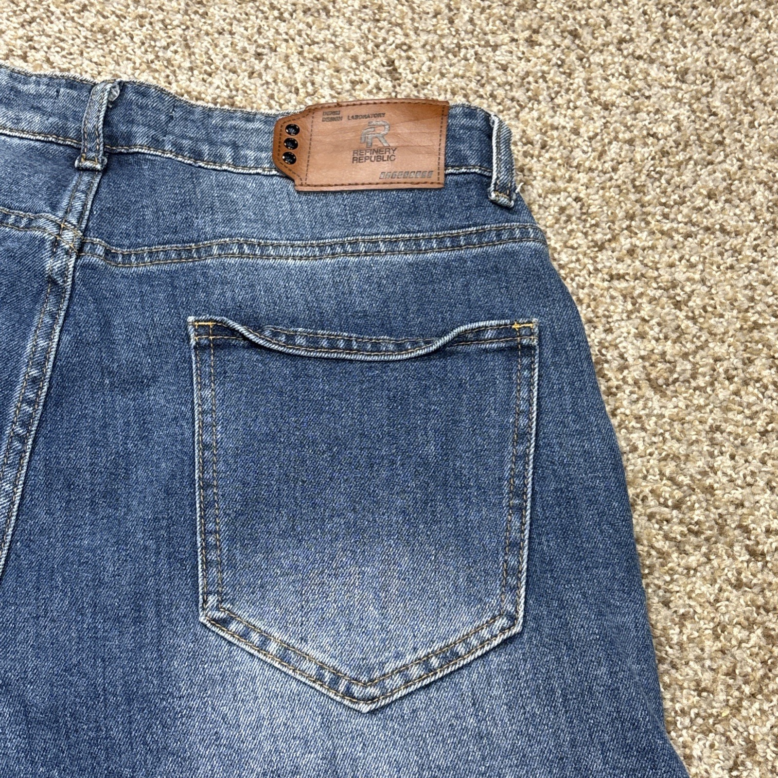 Refinery Republic Jeans Shorts Mens 34 Fits 32 Blue Denim Distressed - View 10