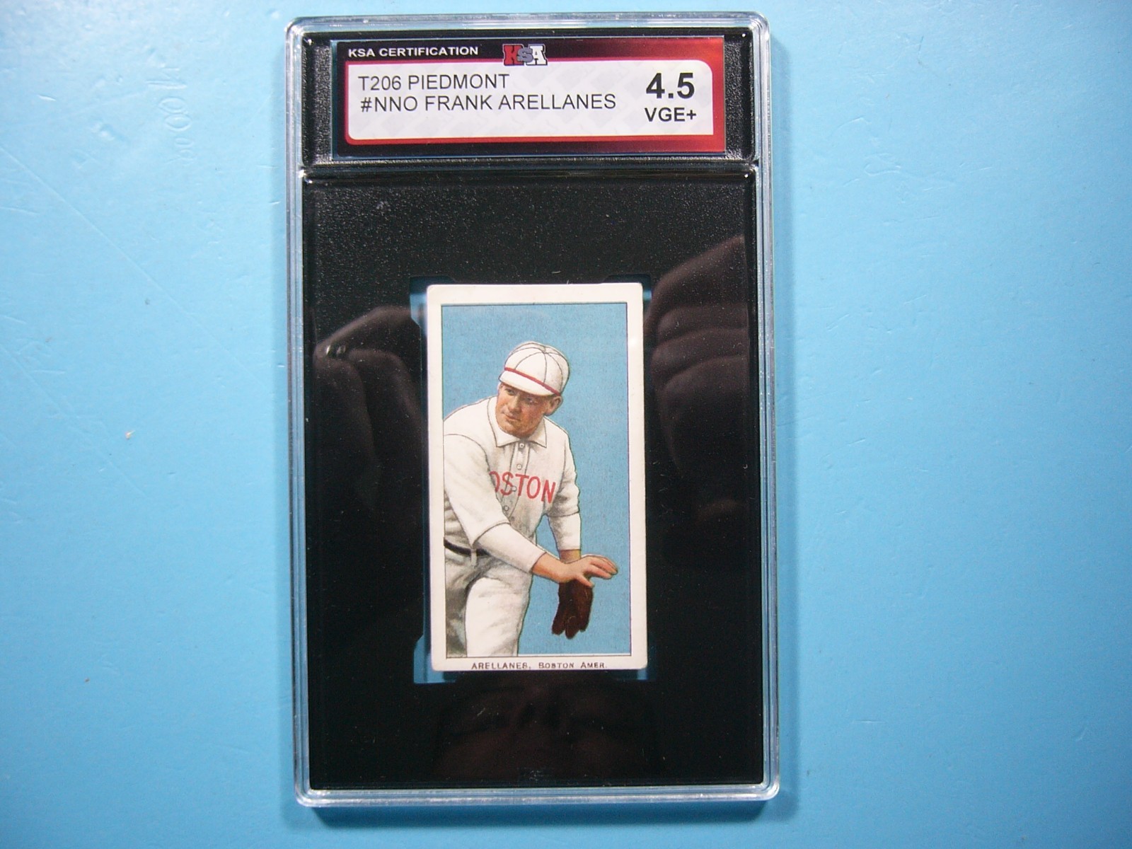 1909 T206 PIEDMONT BASEBALL CARD #NNO FRANK ARELLANES KSA 4.5 VG/EX+ 09/11 GL