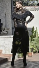 H&M Lace long Dress Gothic Black Size XS Bloggers fav NWT Sold Out 