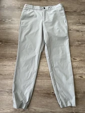 Banana Republic Motion Tech Jogger Pants Mens 36 Light Gray Cuffed Ankle