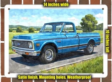 Metal Sign - 1972 Chevrolet C10 Pickup Truck 3 Watercolor - 10x14