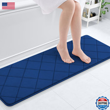 OLANLY Memory Foam Bath Mat 47x17 Non-Slip Absorbent Bathroom Rug, Machine Washa