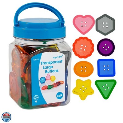 Transparent Large Buttons | Mini Jar | Light Table Accessories | For Ages 18m...