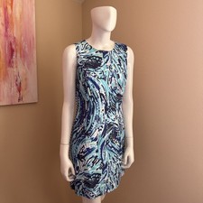 Lilly Pulitzer Mila 8 Crash The Bash Wave Shift Dress Size Blue