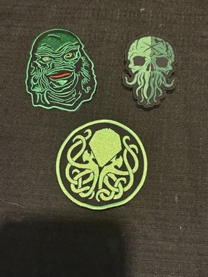 Cthulhu & The Creature from the Black lagoon patches iron & sewn on