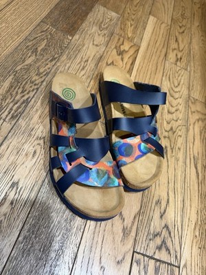 Brinkmann Strappy Ladies Sandals Blue Multi color Ladies Size 40