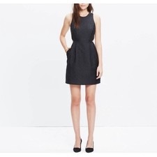 Madewell Black Metallic Accent Cut-out Sleeveless Mini Dress with Pockets size 6