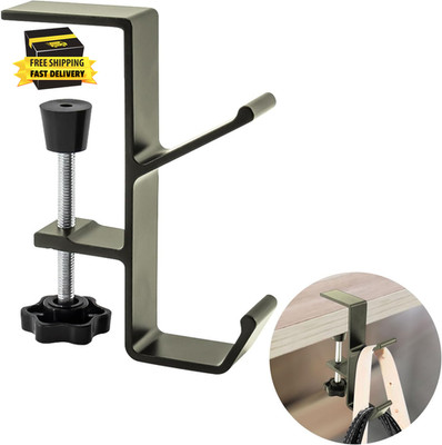 Desk Mount Bag Holder Hook Clamp-On Backpack Hanger Portable Desk Mount Headphon