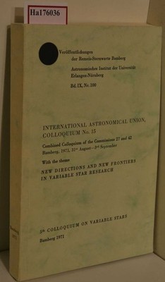 New Directions and New Frontiers in Variable Star Research. International Astron