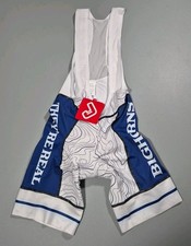 Jakroo Womens Cycling Bib Shorts Blue White Big Horns Team Apparel Small NWT