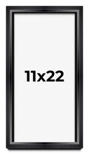 11x22 Shadow Box Frame Black | 1.25 inches Deep Real Wood Contemporary Shadowbox