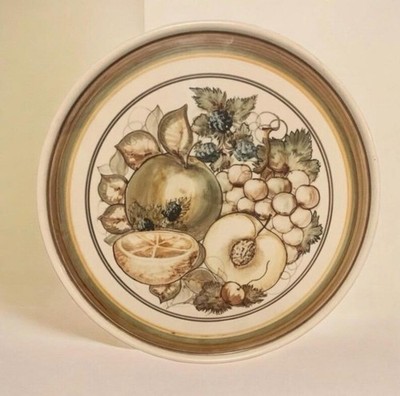 Vintage Jersey Keramik große Kuchenplatte Ständer Servierplatte 11'' Obst Design