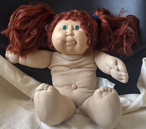 Vintage Cabbage Patch Kid doll 1978, 1982. Red Hair, Green Eyes. Tongue Out