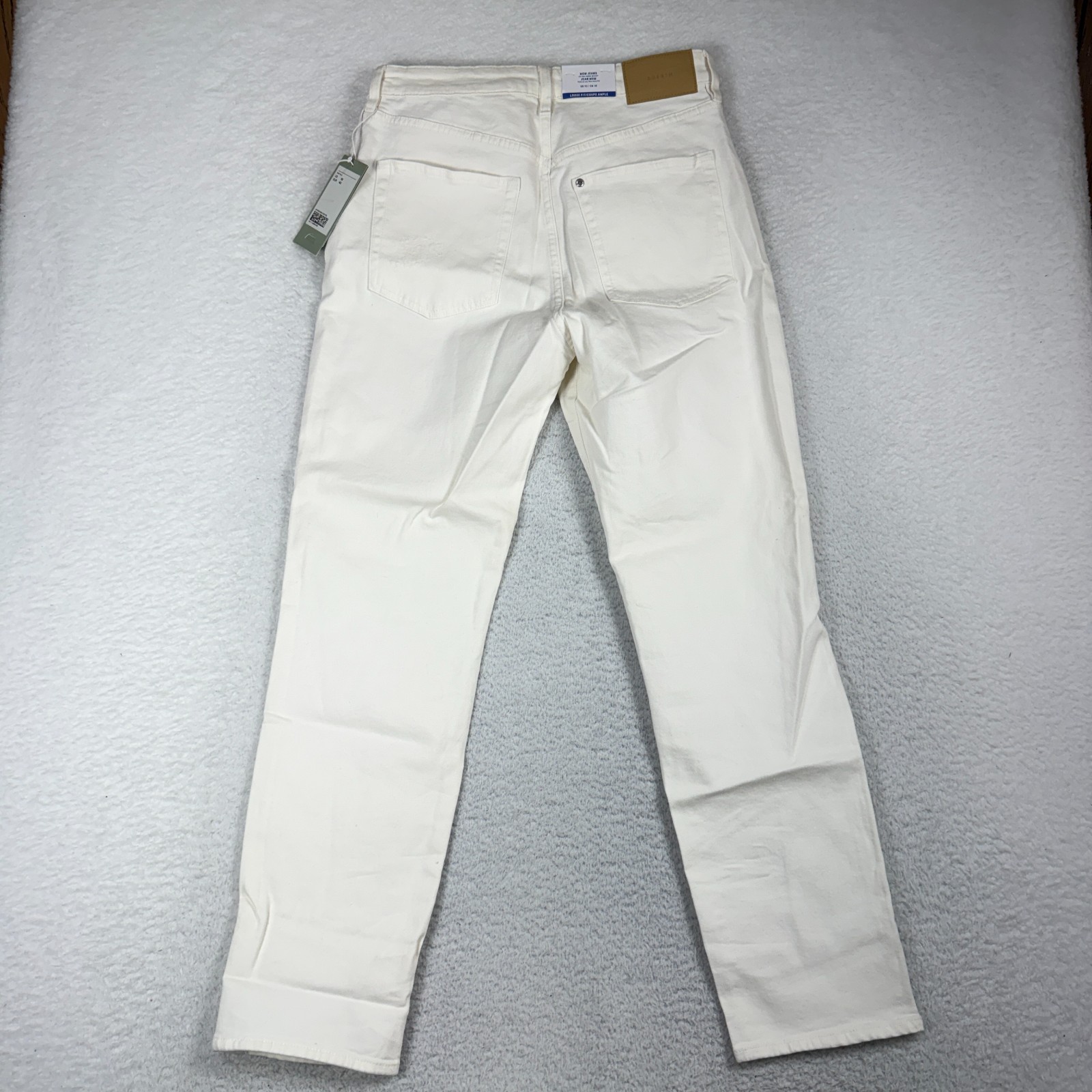H&M Mom Jeans Womens Ultra High Egg White Denim 10 (31x28) NWT Button Fly Flex thumbnail 8
