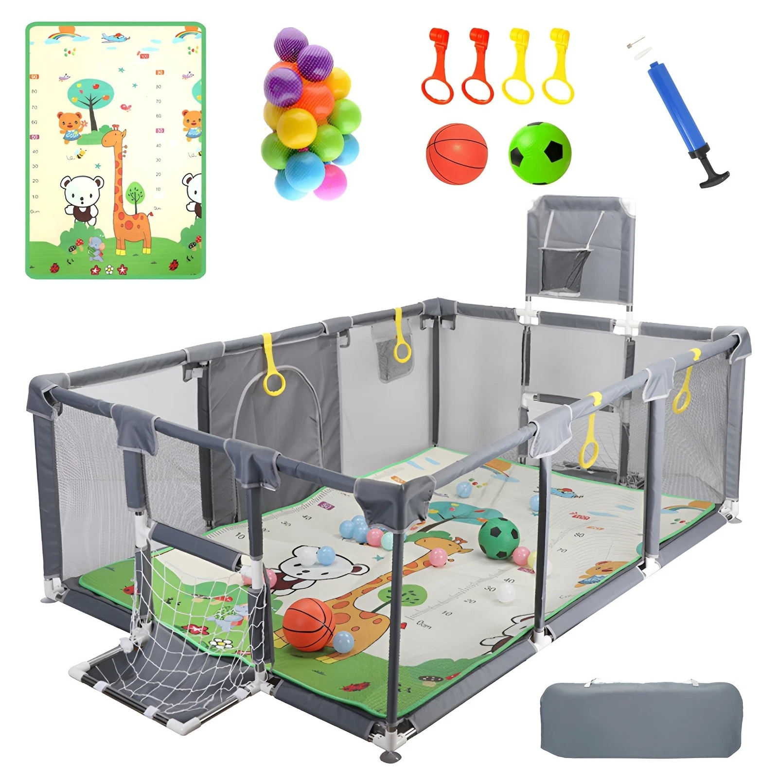 Magnelogy Large Baby Playpen with Foldable Mat - 71"×47" Indoor Outdoor Pla