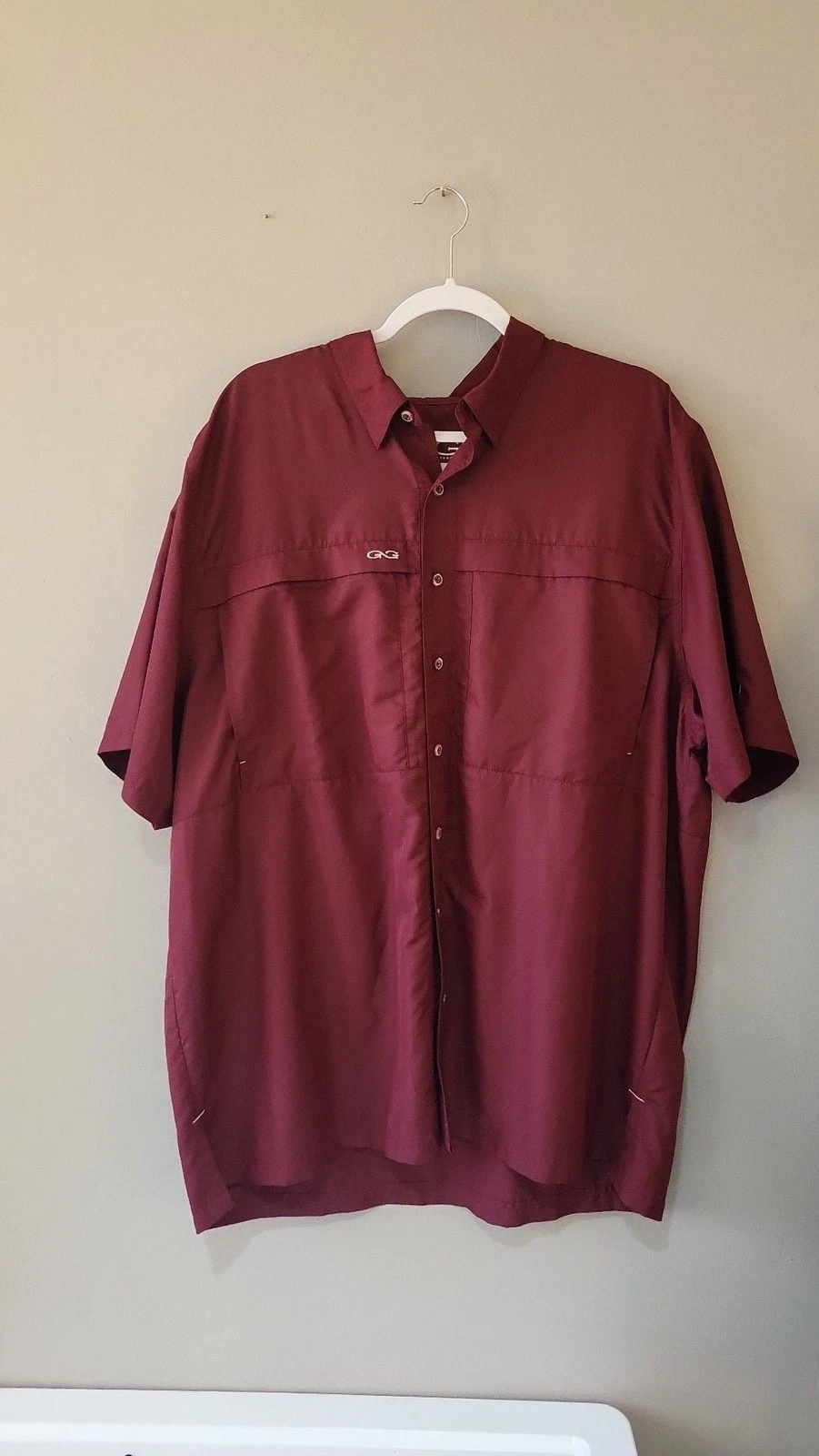 GameGuard Outdoors 2XL Maroon Original Short Sleeve Microfiber Fishing Shirt