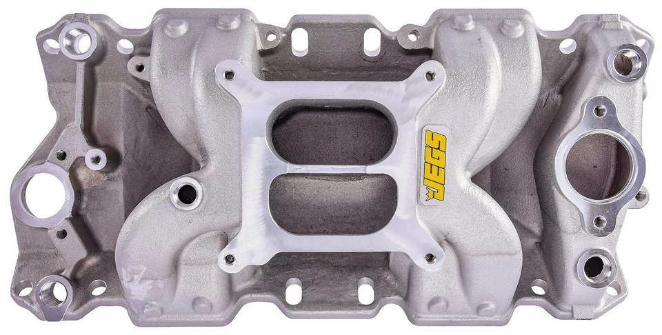 Colector de admisión JEGS 513025 Cool Gap para Chevy 1955-1995 bloque pequeño, doble Foto 2 de 4