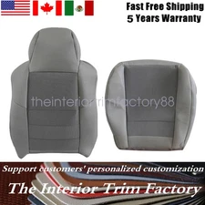 Fits 2003-07 Ford F250 F350 F450 F550 Driver Bottom & Top Cloth Seat Cover Gray