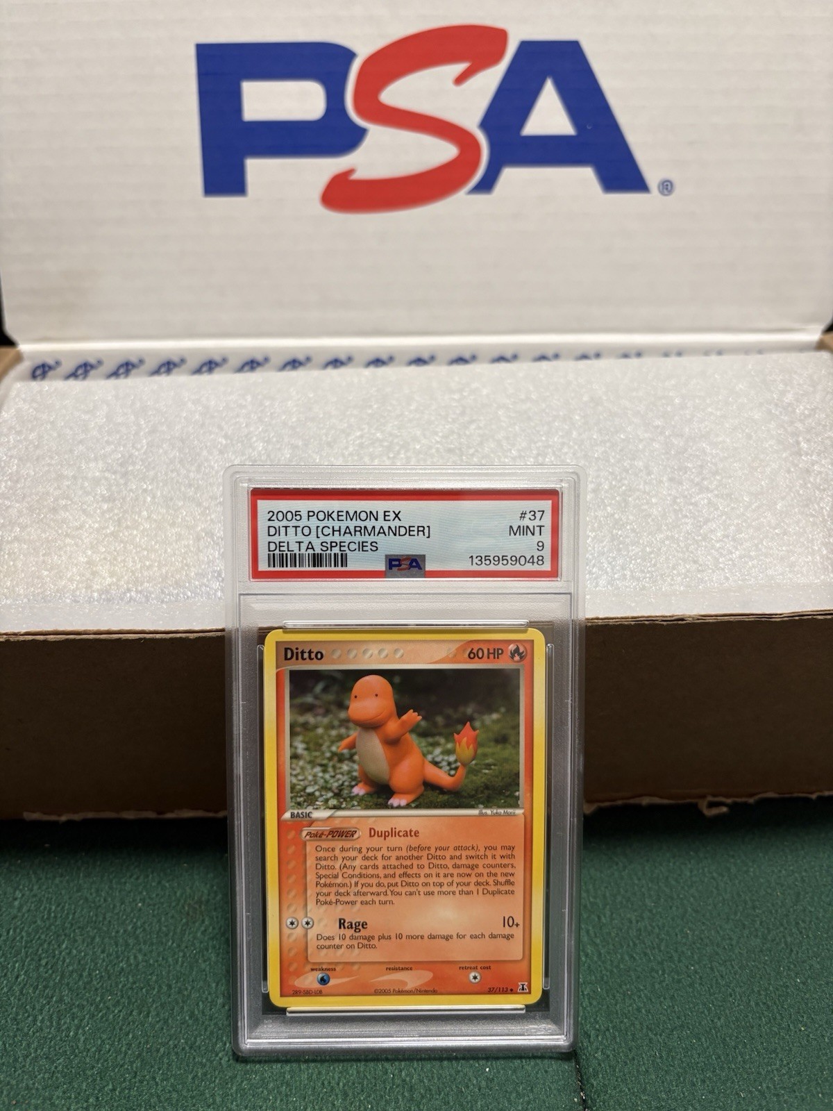 Pokemon TCG: 2005 Pokemon EX Ditto Charmander Delta Species #37/113 PSA 9 MINT
