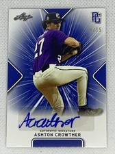 2021 LEAF PERFECT GAME AUTO ASHTON CROWTHER BLUE PAPER 4/15