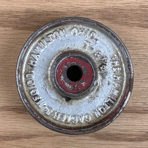 Antique Vintage The HAMILTON Caster & MFG Co Ohio, 3"D x 1" TW Cast Iron Wheel