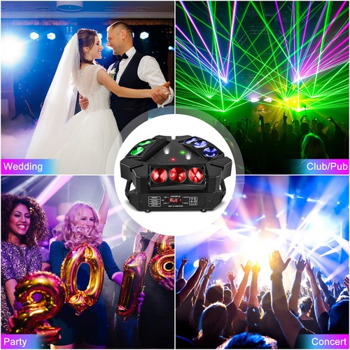 240W Spider Laser Moving Head Light RGB 9 LED DMX Stage DJ Disco Beam Lighting - Picture 10 of 10