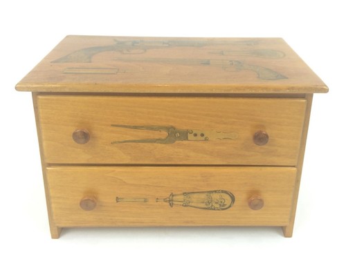 Pistolengewehr zwei Schubladen Jäger Zubehör Vitrine Truhe - Bild 1 von 4