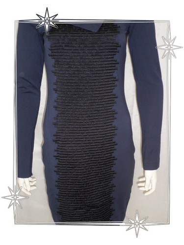 D - Robe Ajustée Fantaisie Bleu Noir Cop Copine Modèle Suwa Taille 36 - Imagen 7 de 12