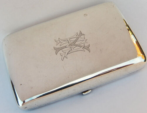 👍 1900s CHINA CHINESE WANG HING SOLID SILVER CARD CASE BOX WITH HALLMARK  - Picture 1 of 4