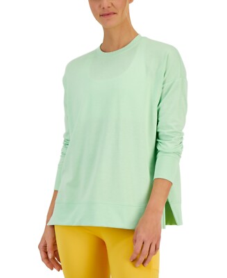 NWT ID Ideology Women's Active Solid Crewneck Top Green Size S $40 A524