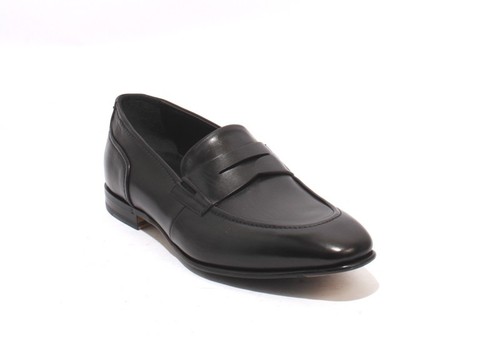FABI 7919 Black Leather Loafers Shoes 