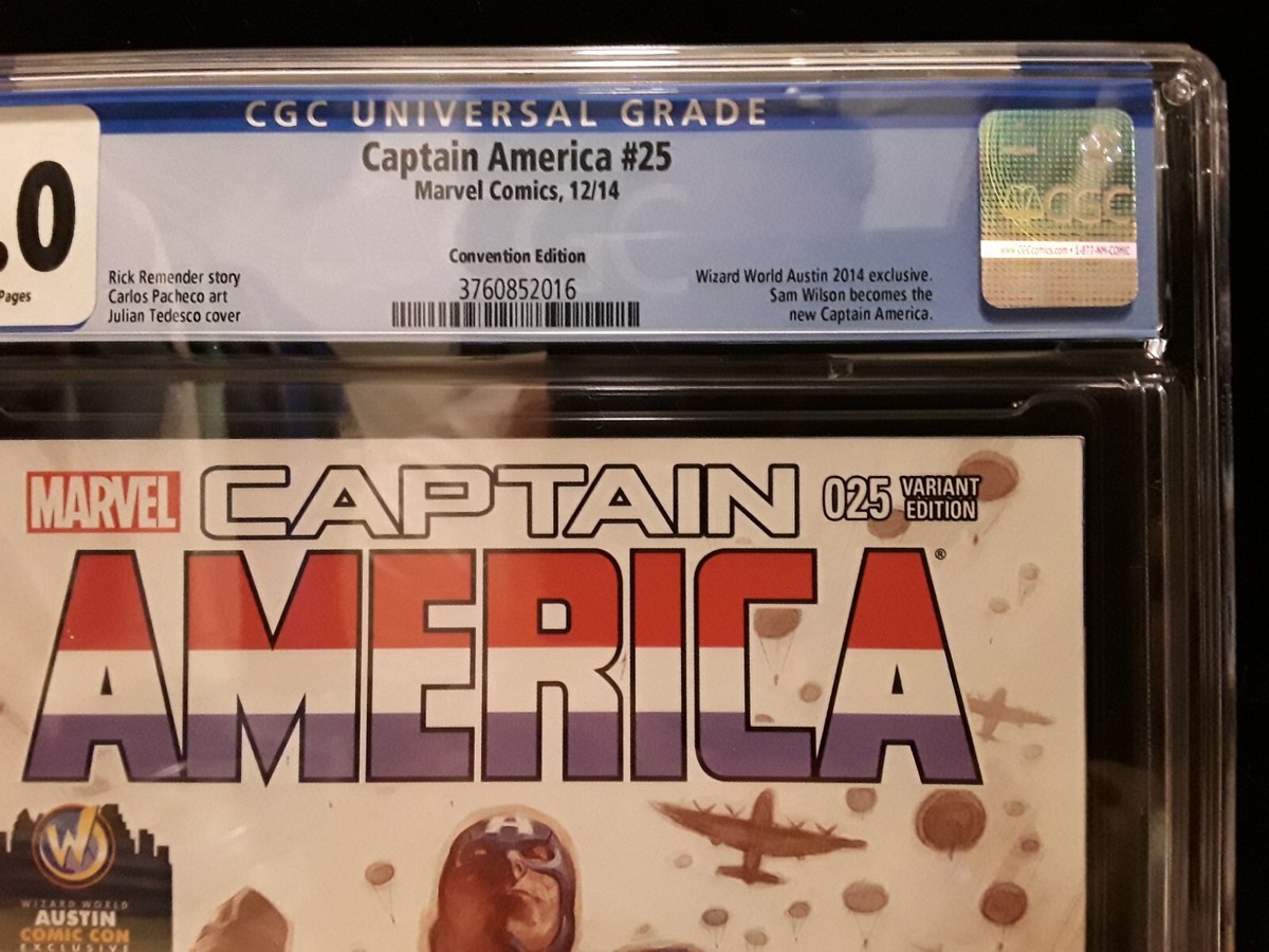 CGC 9.0 Captain America #25 Variant Wizard World 1st Sam Wilson as