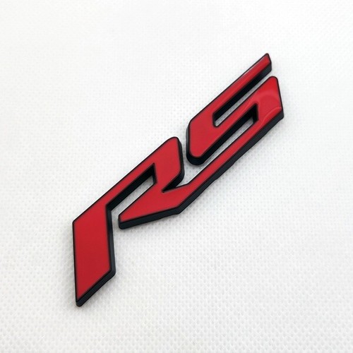 3D RED BLACK RS Letter Sign fit Camaro 2010 - 2015 Emblem doble Tape metal - Bild 5 von 6