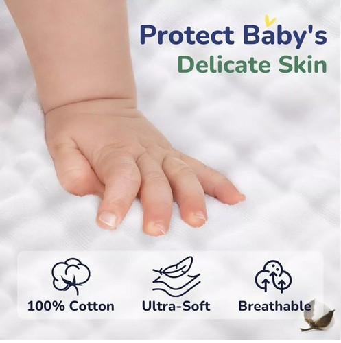 10 Pcs Baby Washcloths , Super Soft 100% Cotton Baby Toddler Towels Washcloths - Picture 2 of 5