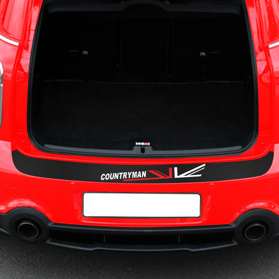 Calcomanías de textura de carbono pegatinas protectoras de parachoques trasero para Mini Cooper Countryman R60 Foto 2 de 4