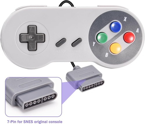 2x Classic Game Controller Gamepad for SNES Original Super Entertainment System - Picture 14 of 28