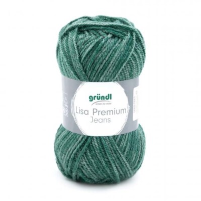 GRÜNDL WOLLE LISA PREMIUM JEANS 50g FLASCHENGRÜN MELIERT  LL 133 m    100g/3,98 