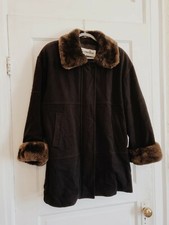 Maximilian (bloomingdales) Fur Collar Sleeves Navy Wool Coat Size S Zip Front