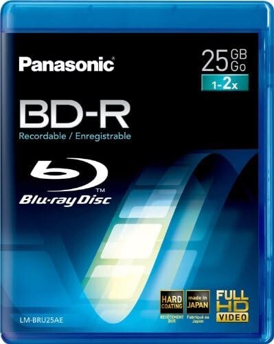 PACK 2 BLU-RAY VIERGES PANASONIC BD-R 25 Go 1-2x SPEED NEUF SOUS BLISTER - Afbeelding 1 van 1