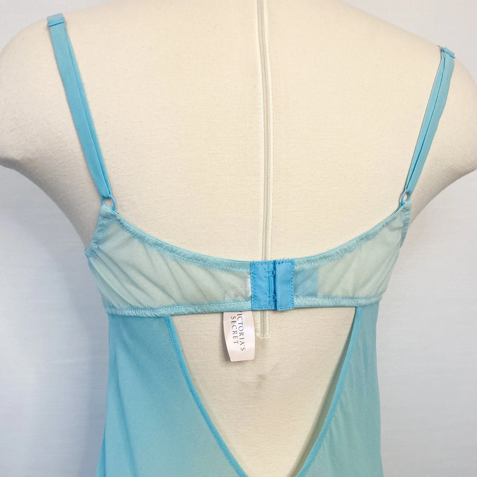 UNDERCOVER Abito slip Y2K Victoria’s Secret seta chiffon damigella acqua babydoll camicia nuovo con etichette